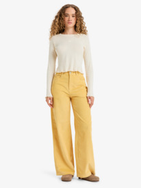 2 Surf On Cloud Cord - Pantalon ample pour Femme Jaune ERJNP03678 Roxy