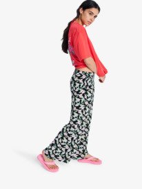 2 Midnight Avenue Crepe - Regular Length Trousers for Women Black ERJNP03679 Roxy