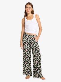 4 Midnight Avenue Crepe - Regular Length Trousers for Women Black ERJNP03679 Roxy