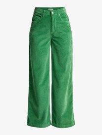 7 Surf On Cloud Cord - Wide Leg Trousers for Women Green ERJNP03682 Roxy