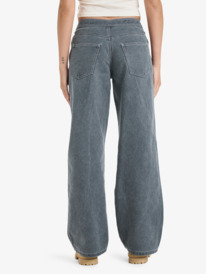 3 Chloe Kim Pop Stitch - Low Rise Relaxed Straight Leg Trousers for Women Black ERJNP03687 Roxy