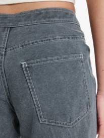 4 Chloe Kim Pop Stitch - Low Rise Relaxed Straight Leg Trousers for Women Black ERJNP03687 Roxy