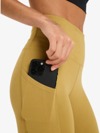 6 Heart Into It Ankle - Leggings deportivos para mujer Beige ERJNP03690 Roxy