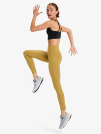 3 Heart Into It Ankle - Leggings deportivos para mujer Beige ERJNP03690 Roxy