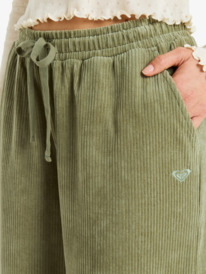 4 Lekeitio Knit - Calças de bombazina fáceis de enfiar para Mulher Verde ERJNP03691 Roxy