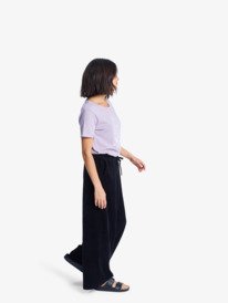 1 Lekeitio Knit - Pantaloni in velluto a coste facili da indossare da Donna Black ERJNP03691 Roxy