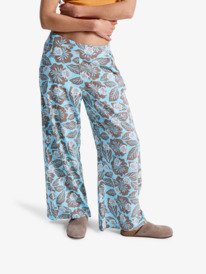 0 Midnight Avenue Slub Printed - Elastische Broek voor Dames Brown ERJNP03702 Roxy
