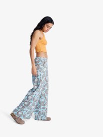 1 Midnight Avenue Slub Printed - Elastische Broek voor Dames Brown ERJNP03702 Roxy