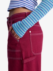 4 Howling Rails - Cal&ccedil;as estilo carpinteiro para Mulher Vermelho ERJNP03706 Roxy