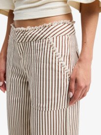 2 Rough Around Edges - Pantal&oacute;n a rayas para Mujer Blanco ERJNP03728 Roxy