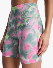 3 Heart Into It Biker Pt - Short deportivo estilo ciclista para mujer Verde ERJNS03440 Roxy