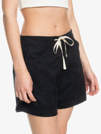 1 Sweetest Life - Elasticated Waist Casual Shorts for Women Black ERJNS03495 Roxy