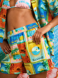 0 Atlas Sunburn Tones - Shorts mit elastischem Bund für Frauen Blau ERJNS03584 Roxy
