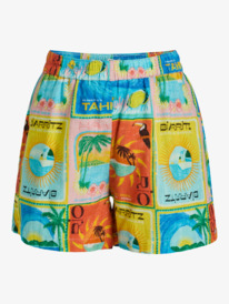 5 Atlas Sunburn Tones - Shorts mit elastischem Bund für Frauen Blau ERJNS03584 Roxy