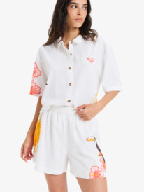 0 Atlas Sunburn Tones - Shorts mit elastischem Bund für Frauen Weiss ERJNS03584 Roxy
