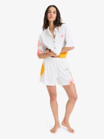 2 Atlas Sunburn Tones - Shorts mit elastischem Bund für Frauen Weiss ERJNS03584 Roxy