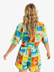 4 Atlas Sunburn Tones - Shorts mit elastischem Bund für Frauen Blau ERJNS03584 Roxy