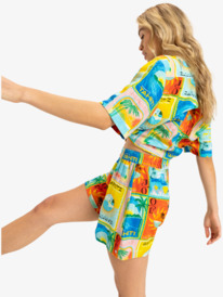 2 Atlas Sunburn Tones - Shorts mit elastischem Bund für Frauen Blau ERJNS03584 Roxy