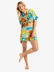 3 Atlas Sunburn Tones - Shorts mit elastischem Bund für Frauen Blau ERJNS03584 Roxy