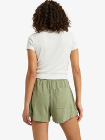 3 Lekeitio Break Slub Mid - Elasticated Shorts for Women Green ERJNS03608 Roxy