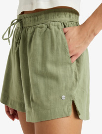 4 Lekeitio Break Slub Mid - Elasticated Shorts for Women Green ERJNS03608 Roxy