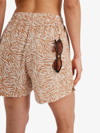 3 Lucentio Bay Printed - Elasticated Shorts for Women Brown ERJNS03611 Roxy