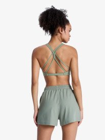 3 Rise & Vibe - Workout Shorts for Women Green ERJNS03619 Roxy