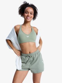 4 Rise & Vibe - Workout Shorts for Women Green ERJNS03619 Roxy
