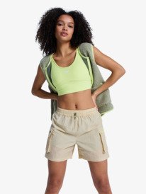 6 Boundless Spirit 2 - Short de sport taille &eacute;lastique pour Femme Beige ERJNS03622 Roxy