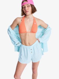 0 Salty Bliss Stripe - Elastische Short voor Dames White ERJNS03626 Roxy