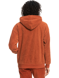 4 Call Me - Sherpa Fleece Hoodie for Women Brown ERJPF03103 Roxy