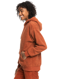 1 Call Me - Sherpa Fleece Hoodie for Women Brown ERJPF03103 Roxy