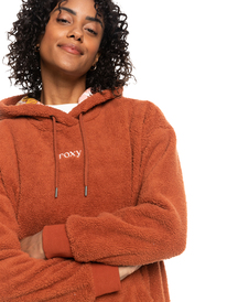 2 Call Me - Sherpa Fleece Hoodie for Women Brown ERJPF03103 Roxy