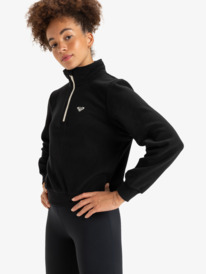 1 Waves Of Warmth - Polaire demi-zip de sport pour Femme Noir ERJPF03171 Roxy