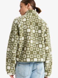 4 Blurry Cloud - Polarfleece-Jacke mit Reißverschluss für Frauen Grün ERJPF03175 Roxy