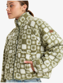 2 Blurry Cloud - Polarfleece-Jacke mit Reißverschluss für Frauen Grün ERJPF03175 Roxy