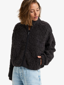 1 Blurry Cloud - Polarfleece-Jacke mit Reißverschluss für Frauen Schwarz ERJPF03175 Roxy