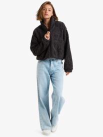 4 Blurry Cloud - Polarfleece-Jacke mit Reißverschluss für Frauen Schwarz ERJPF03175 Roxy