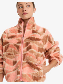 3 Blurry Cloud - Chaqueta polar con cremallera para Mujer Rosa ERJPF03175 Roxy