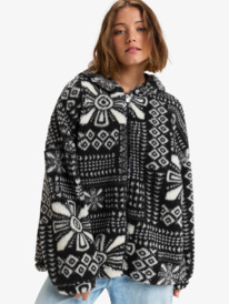 0 Obsessed With You - Kapuzenfleece mit Halbreißverschluss für Frauen Schwarz ERJPF03180 Roxy