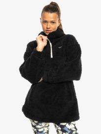 0 Waves Of Warmth - Polaire demi-zip à capuche pour Femme Noir ERJPF03184 Roxy