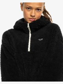 2 Waves Of Warmth - Kapuzenfleece mit Halbreißverschluss für Frauen Schwarz ERJPF03184 Roxy