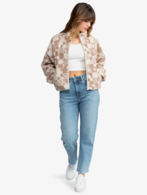 9 Blurry Cloud - Polarfleece-Jacke mit Reißverschluss für Frauen Braun ERJPF03191 Roxy