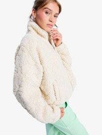 1 Blurry Cloud - Full Zip Relaxed Fleece for Women Beige ERJPF03212 Roxy