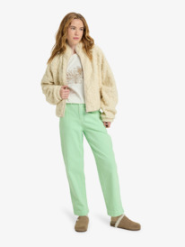 5 Blurry Cloud - Full Zip Relaxed Fleece for Women Beige ERJPF03212 Roxy