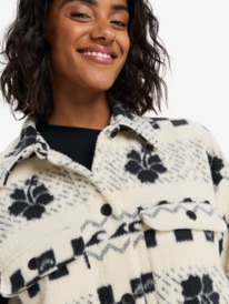 7 Morning Crush Shacket - Fleece shacket voor Dames Beige ERJPF03214 Roxy