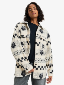 8 Morning Crush Shacket - Fleece shacket voor Dames Beige ERJPF03214 Roxy