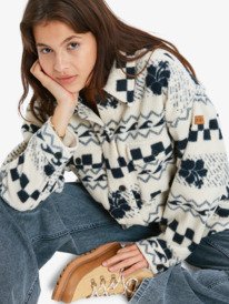 1 Morning Crush Shacket - Fleece shacket voor Dames Beige ERJPF03214 Roxy