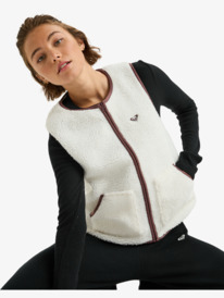4 Waves Of Warmth Easy - Veste polaire sans manches pour Femme Blanc ERJPF03218 Roxy