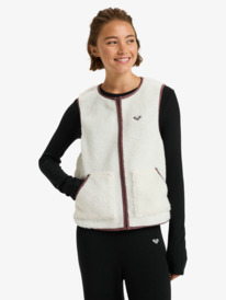0 Waves Of Warmth Easy - Veste polaire sans manches pour Femme Blanc ERJPF03218 Roxy